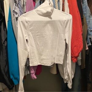 Aritzia tna White Turtleneck Long Sleeve Top